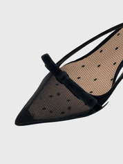 Valentino Garavani Red(V) Polka Dot Mesh Slingback EU 36 Schwarz