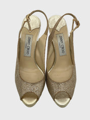 Jimmy Choo Nova Glitter Slingback EU 37 Metallic
