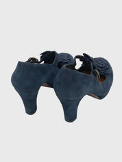 Chie Mihara Suede Plateau Pump EU 39 Blau