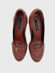 Patrizia Pepe Leder Plateau Pump EU 37 Braun