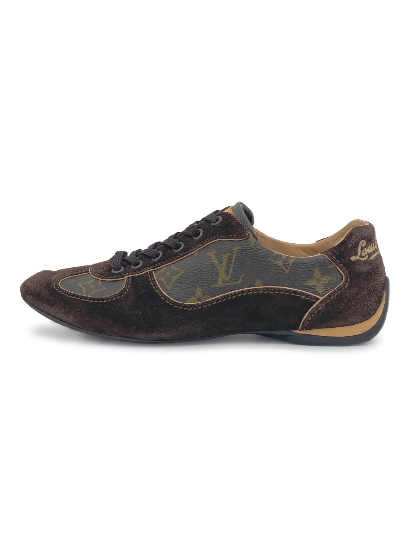 Louis Vuitton Monogram Suede Low Top Sneaker EU 36.5 Braun