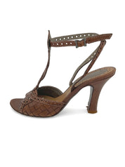 Bottega Veneta Intrecciato Brogue Sandale mit Absatz EU 36 Braun