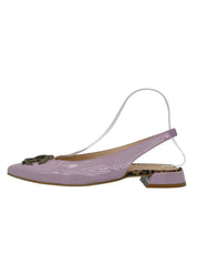Roberto Cavalli Shoes Snake Logo Patent Slingback EU 38 Lila