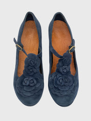 Chie Mihara Suede Plateau Pump EU 39 Blau