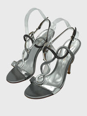 Gianvito Rossi Cher T-Strap Sandale mit Absatz EU 38 Metallic