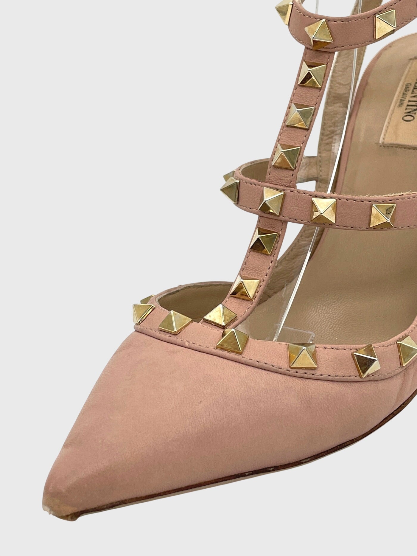 Valentino Garavani Rockstud Ankle Strap Pump EU 40 Beige