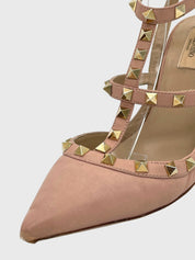 Valentino Garavani Rockstud Ankle Strap Pump EU 40 Beige