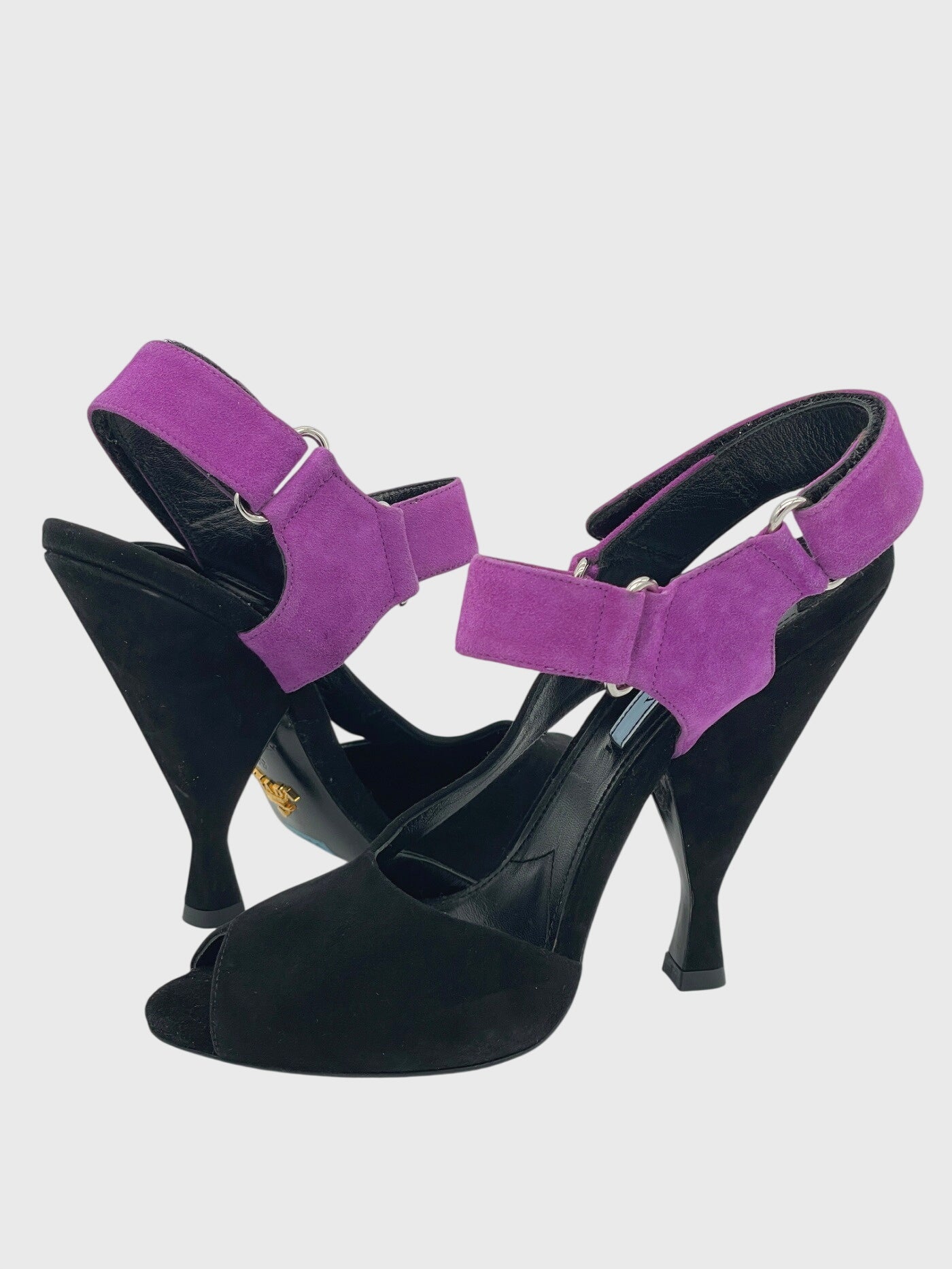 Prada Suede Colorblock Ankle Strap Plateau Pump EU 39 Mehrfarbig