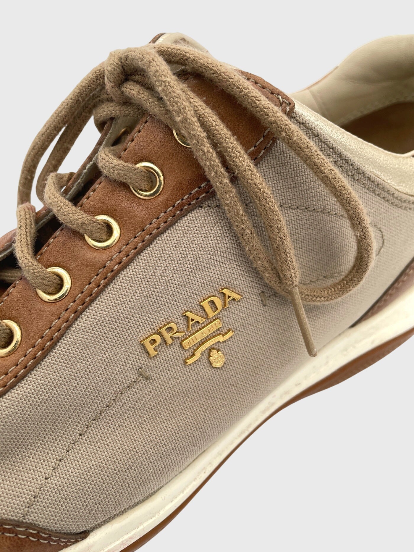 Prada Canvas Low Top Sneaker EU 40 Mehrfarbig
