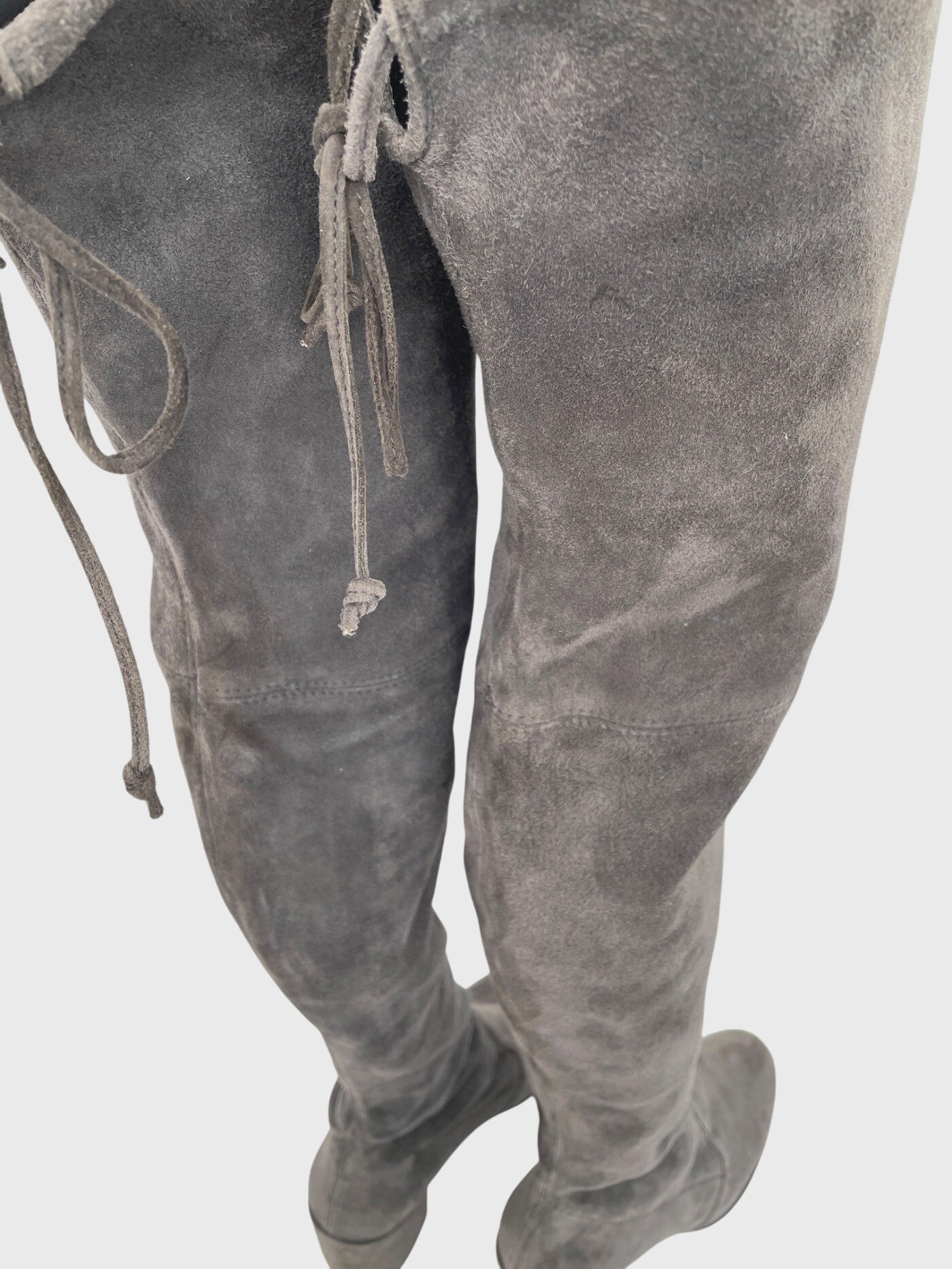 Stuart Weitzman Tieland Overknee Stiefel EU 38 Grau