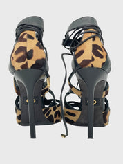 Dsquared2 Shoes Leopard Print Lace-Up Sandale mit Absatz EU 39 Mehrfarbig