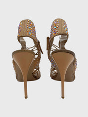 Giuseppe Zanotti Crystal Strappy  Sandale mit Absatz EU 37 Beige