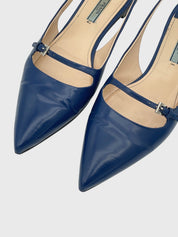Prada Pointed-Toe Mary Jane Ballerina EU 40 Blau