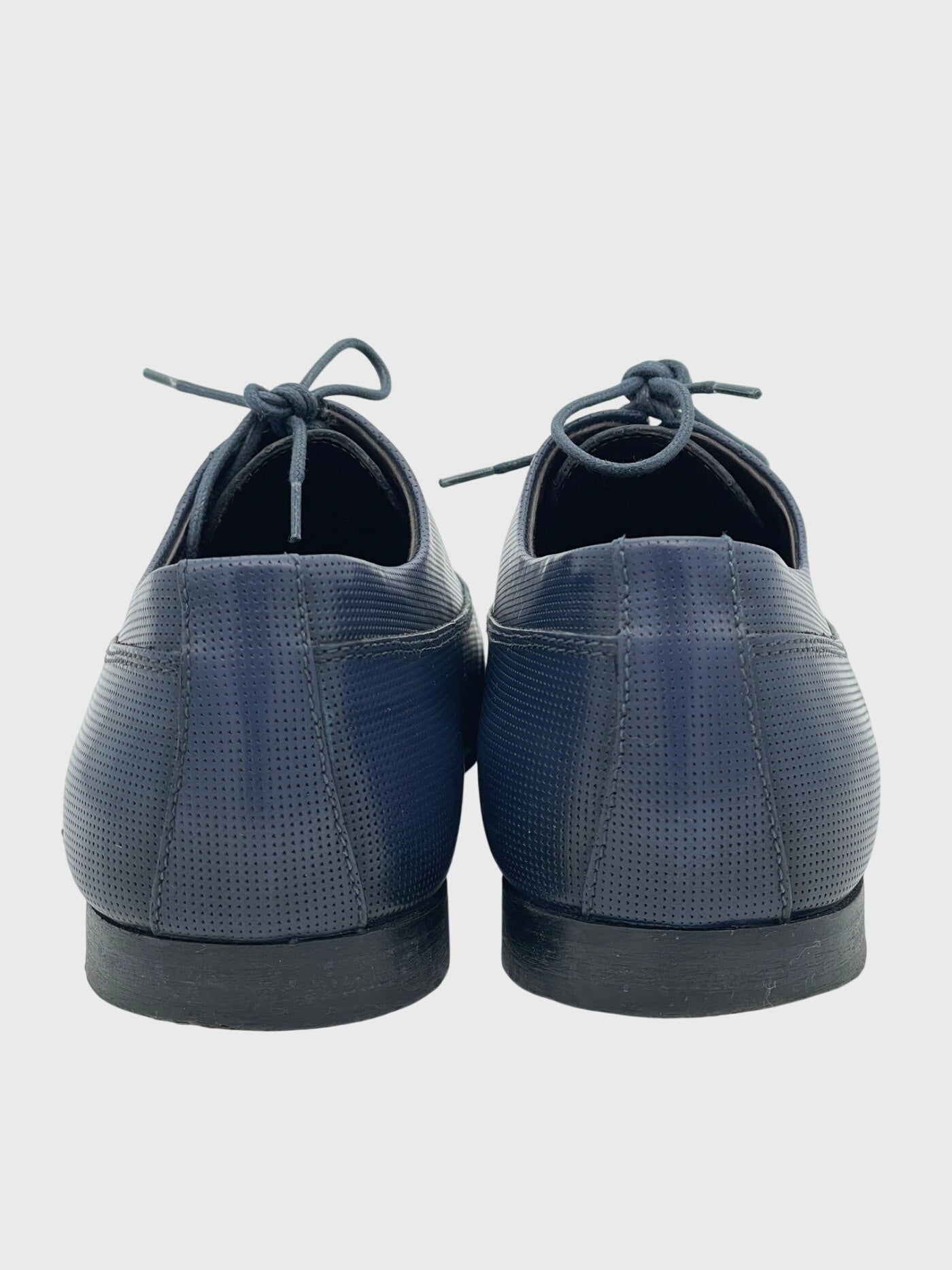 Pollini Laser-Cut Leather Lace-Up Oxford EU 42 Blau