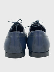Pollini Laser-Cut Leather Lace-Up Oxford EU 42 Blau