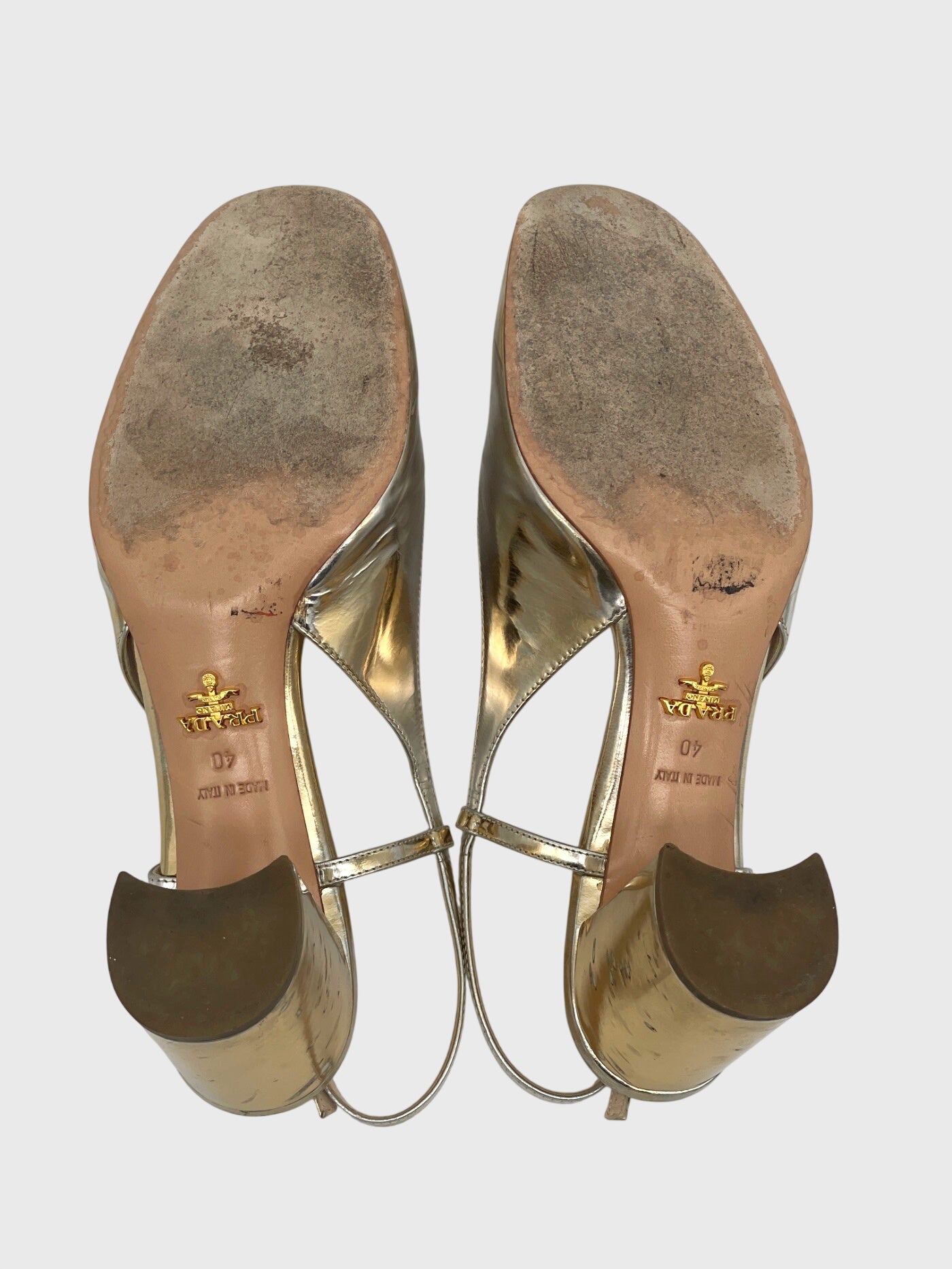 Prada Vernice Slingback EU 40 Metallic - Image 9