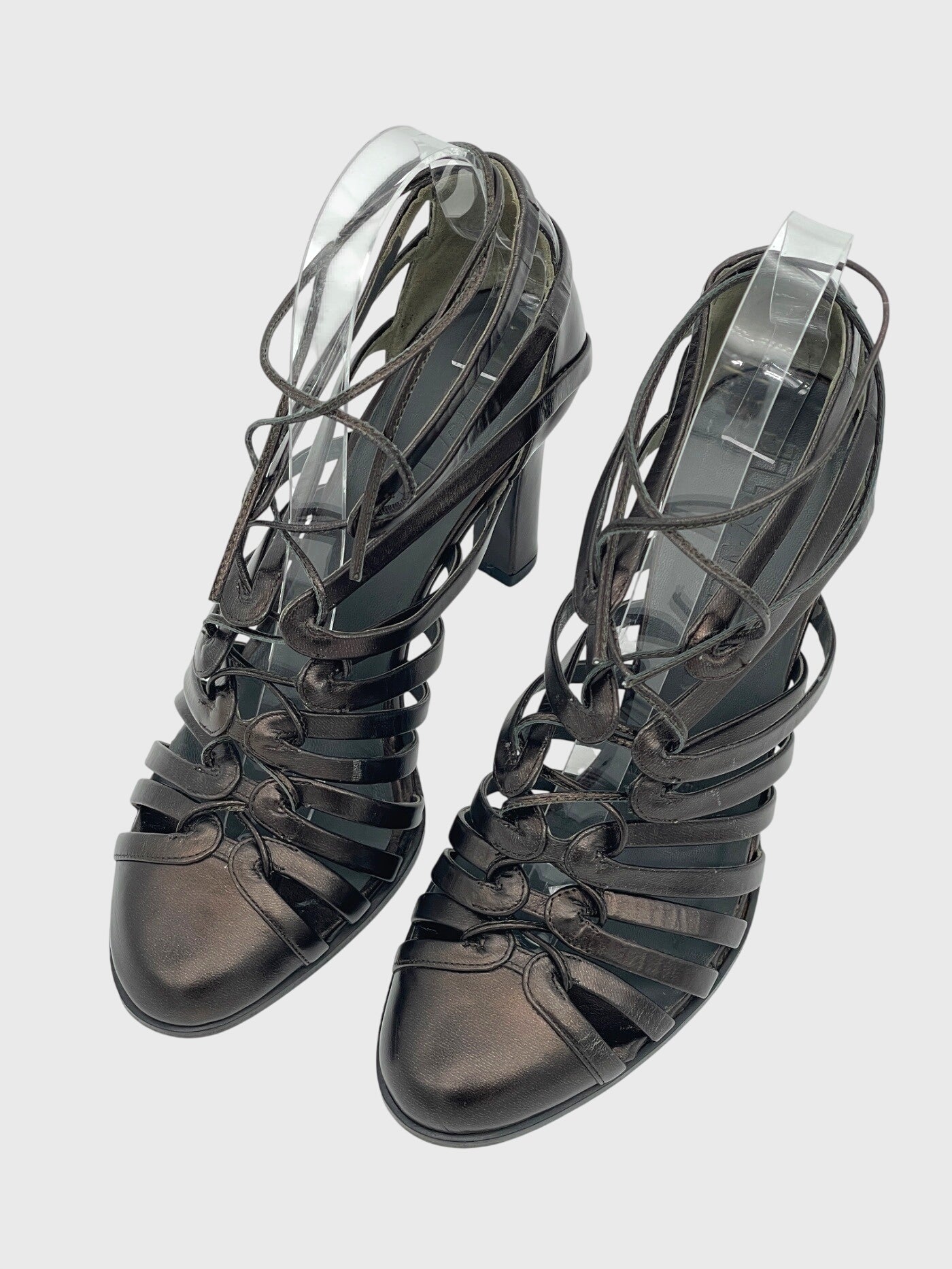 Jil Sander Gladiator Lace-Up Sandale mit Absatz EU 36 Braun