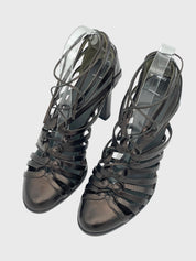 Jil Sander Gladiator Lace-Up Sandale mit Absatz EU 36 Braun