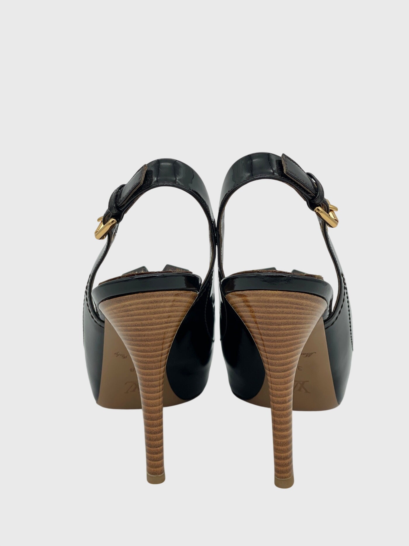 Louis Vuitton Damier Dice Peep Toe Slingback EU 38 Schwarz