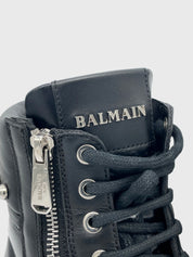 Balmain „Eva“ Studded Biker Combat Stiefel EU 37.5 Schwarz