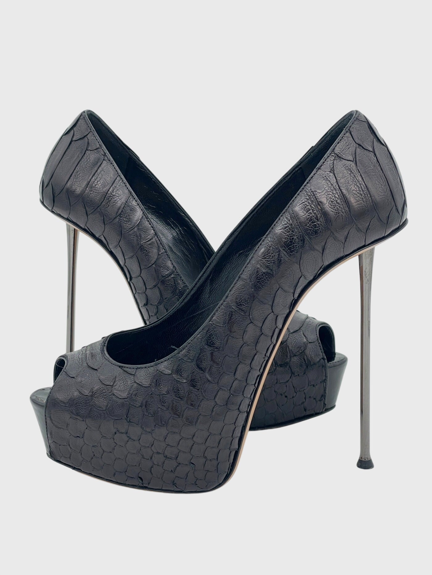 Gian Marco Lorenzi Peep-Toe Plateau Pump EU 37 Schwarz