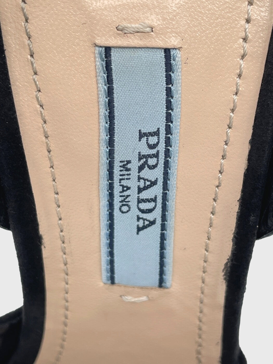 Prada Suede Platform Sandale mit Absatz EU 35 Schwarz - Image 10