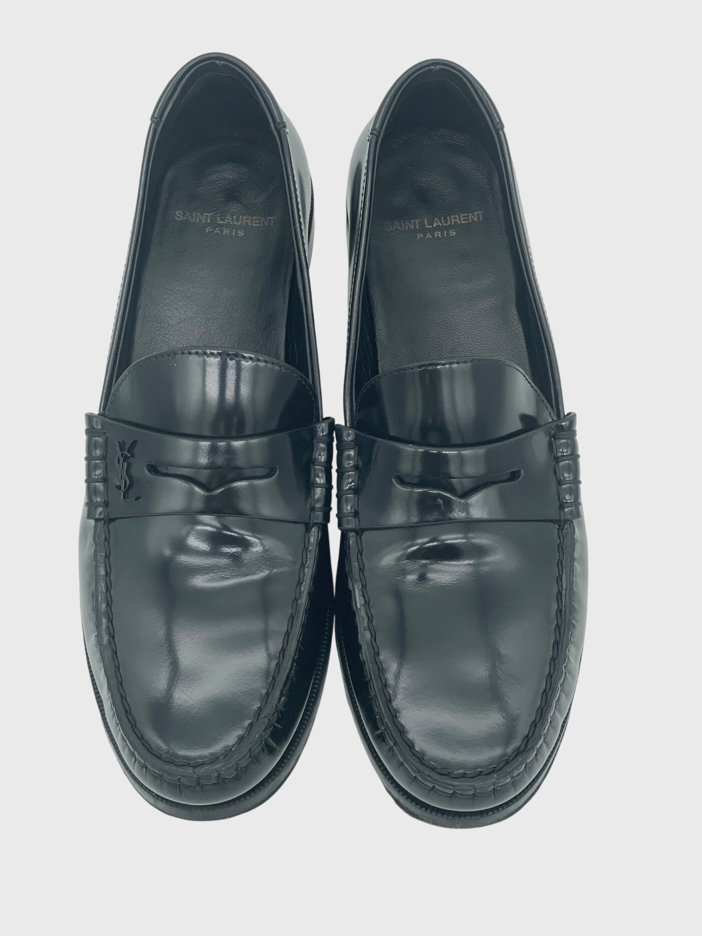 Saint Laurent / YSL Glazed Leather Loafer EU 40 Schwarz