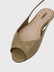 Miu Miu Patent Leather Ballerina EU 37 Beige - Image 6