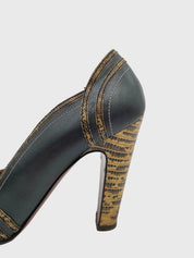 Alaïa Lace-Up Snakeskin Trim Pump EU 39 Mehrfarbig