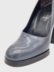 Gucci Round Toe Plateau Pump EU 36 Grau