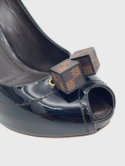 Louis Vuitton Damier Dice Peep Toe Slingback EU 38 Schwarz