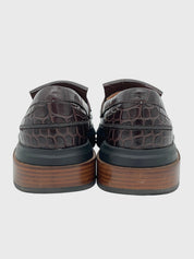 Tod's Maxi Rubber Tassel Croc-Effect Loafer EU 38 Braun