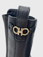 Salvatore Ferragamo Double Gancini Chelsea EU 38 Schwarz