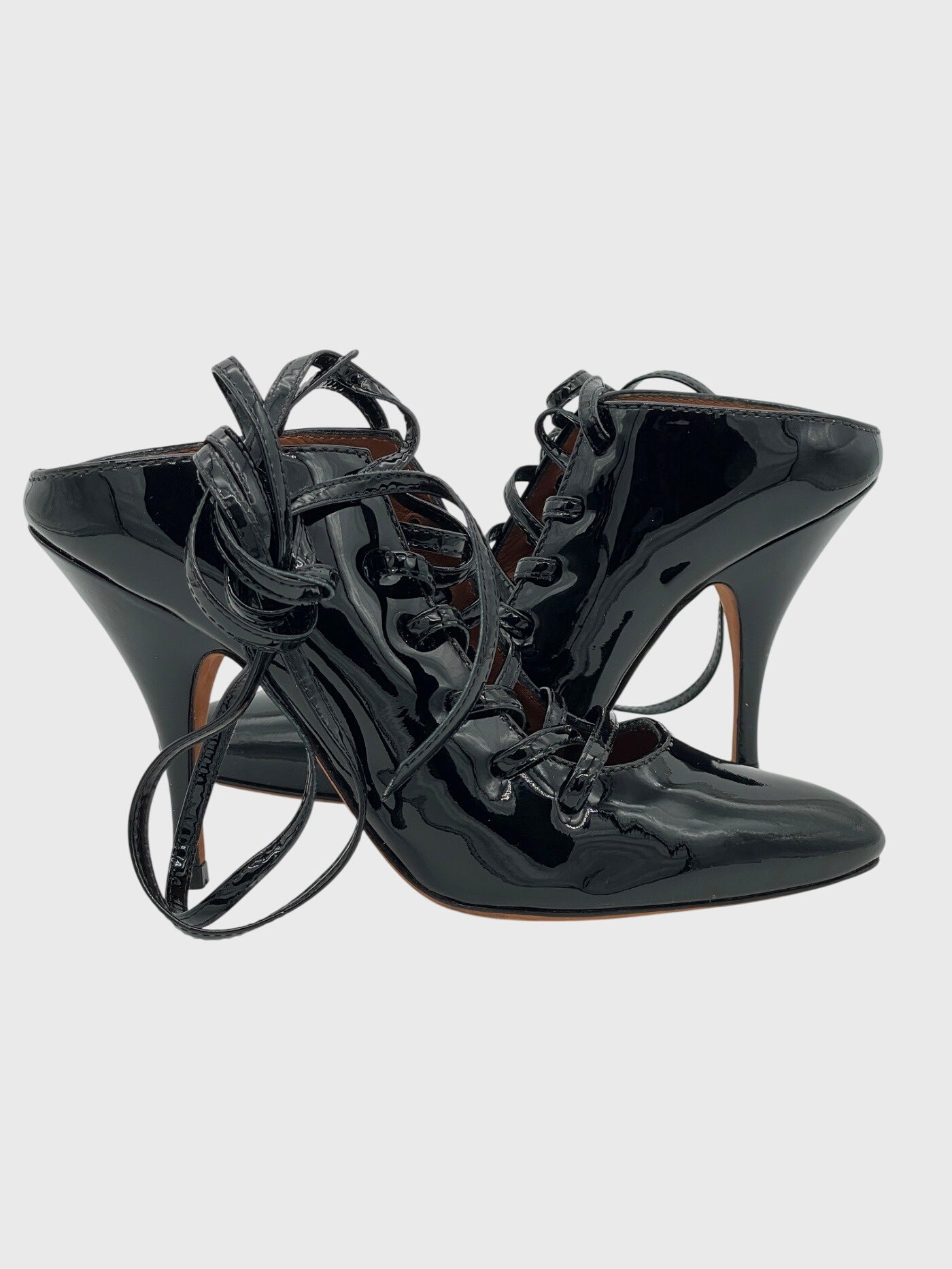 Givenchy Lace-up Patent Mule Pump EU 36 Schwarz