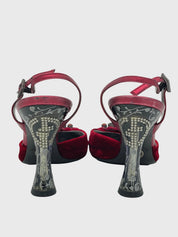 Armani Velvet Jewel Slingback EU 37 Rot