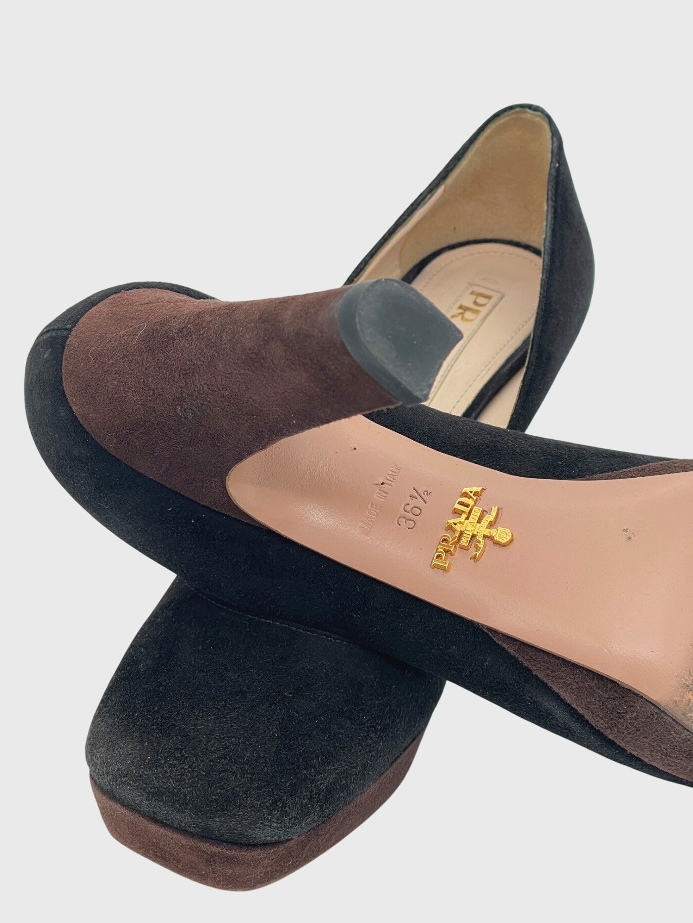 Prada Suede Platform Plateau Pump EU 36.5 Mehrfarbig