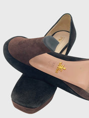 Prada Suede Platform Plateau Pump EU 36.5 Mehrfarbig