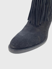 Saint Laurent / YSL Curtis Fringe Ankle Boot EU 38 Schwarz