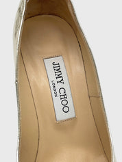 Jimmy Choo Love 100 Pump EU 36.5 Metallic