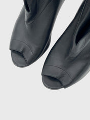 Casadei Peep Toe Ankle Boot EU 38 Schwarz