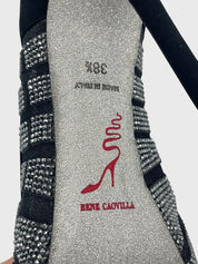 Rene Caovilla Crystal-Embellished Mesh Pump EU 38.5 Schwarz
