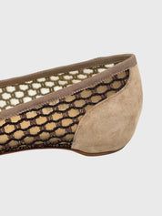Christian Louboutin Follies Spikes Ballerina EU 36 Beige