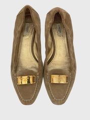Prada Suede Buckle Ballerina EU 39 Beige