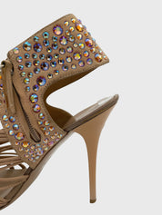 Giuseppe Zanotti Crystal Strappy  Sandale mit Absatz EU 37 Beige