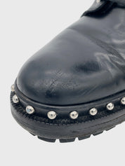 Balmain „Eva“ Studded Biker Combat Stiefel EU 37.5 Schwarz