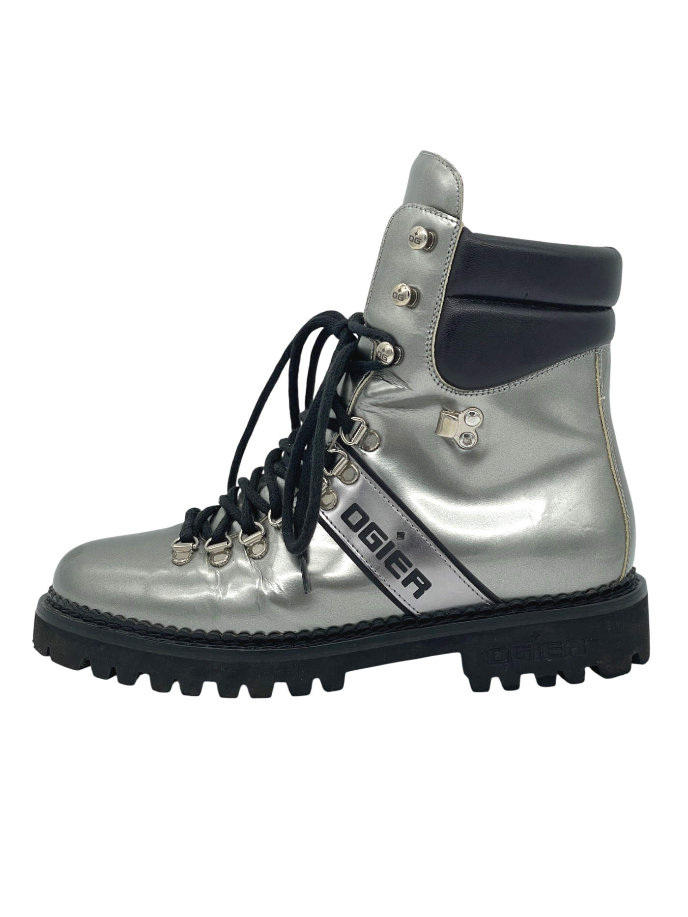 Ogier Metallic Leather Combat Stiefel EU 38 Metallic - Image 7
