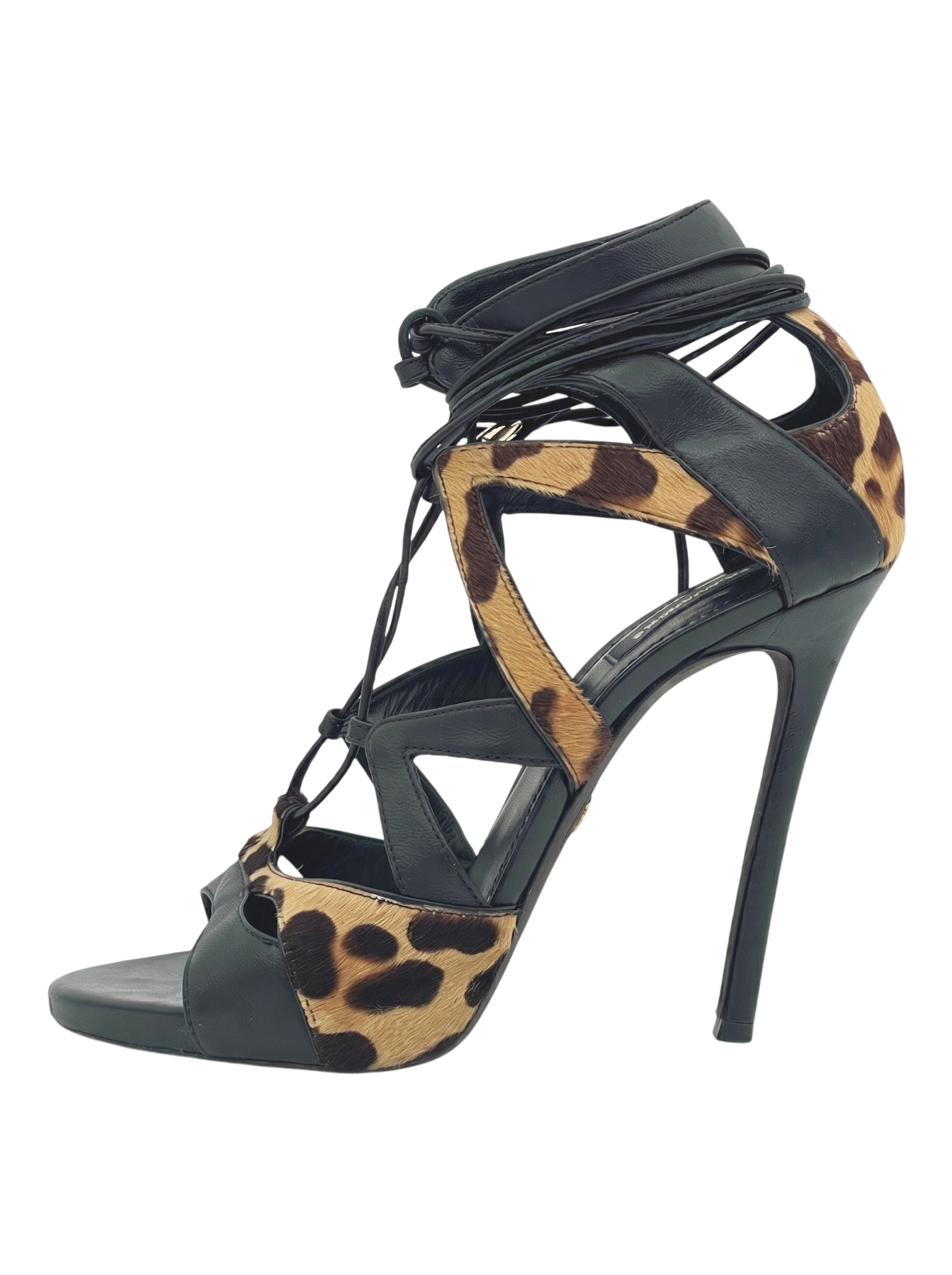 Dsquared2 Shoes Leopard Print Lace-Up Sandale mit Absatz EU 39 Mehrfarbig