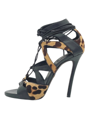Dsquared2 Shoes Leopard Print Lace-Up Sandale mit Absatz EU 39 Mehrfarbig