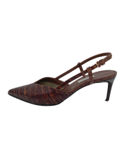 Max Mara Croc-Effect Slingback EU 39 Braun