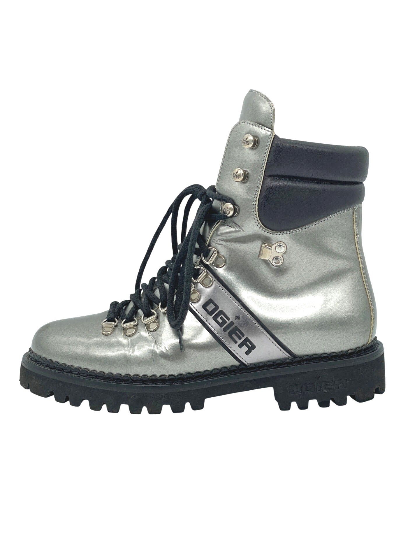Ogier Metallic Leather Combat Stiefel EU 38 Metallic